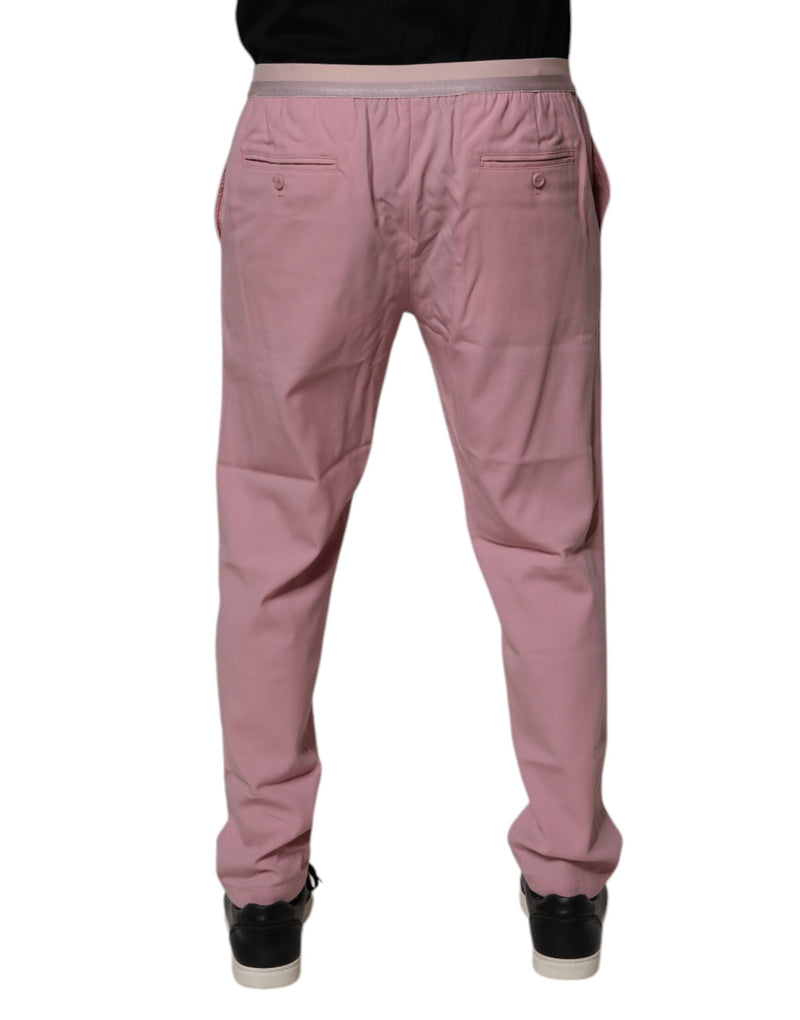 Pink Cotton Stretch Chino Pants Dolce & Gabbana