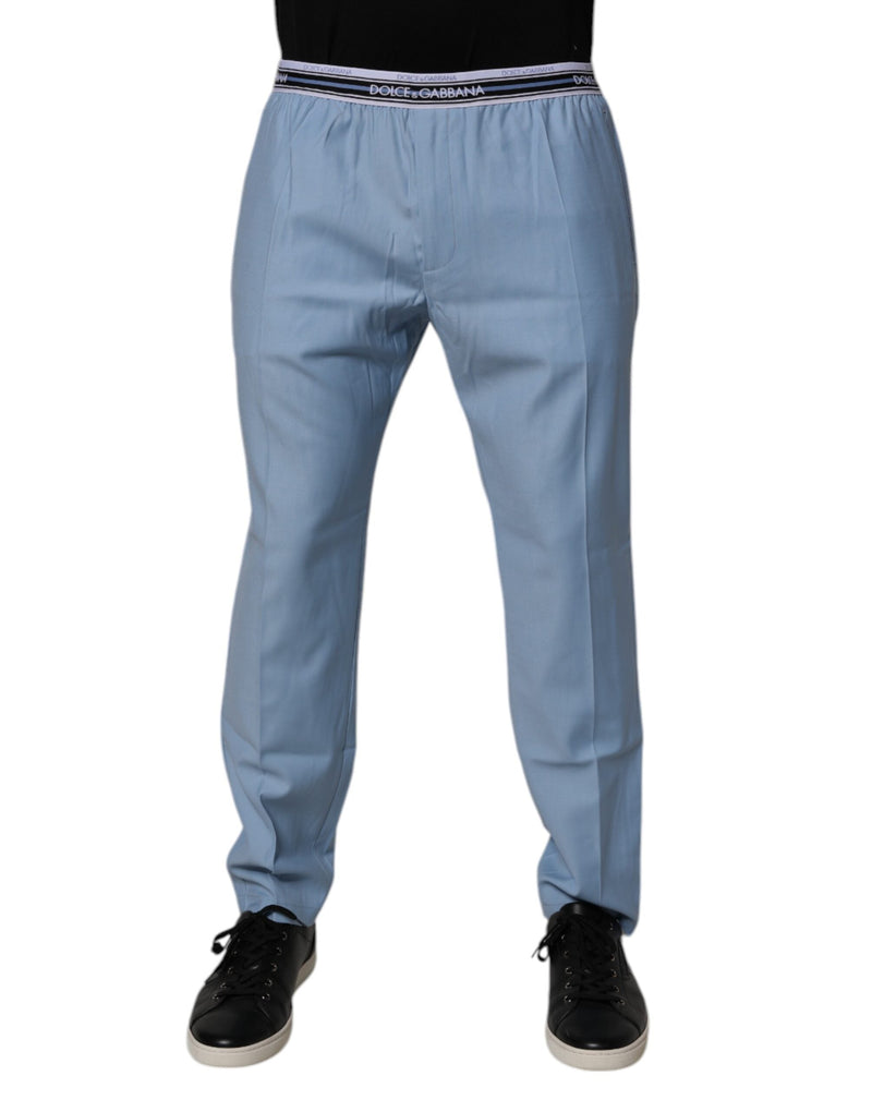 Blue Cotton Stretch Chino Pants Dolce & Gabbana