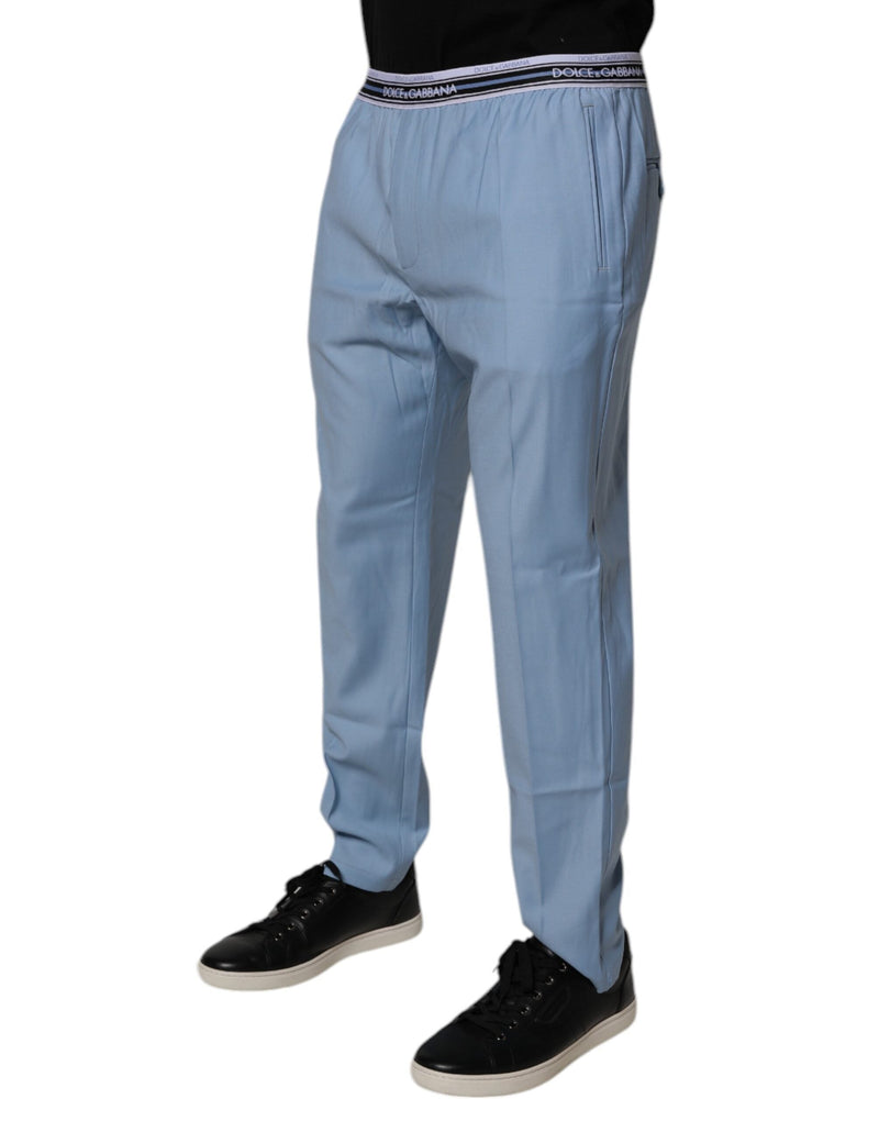 Blue Cotton Stretch Chino Pants Dolce & Gabbana
