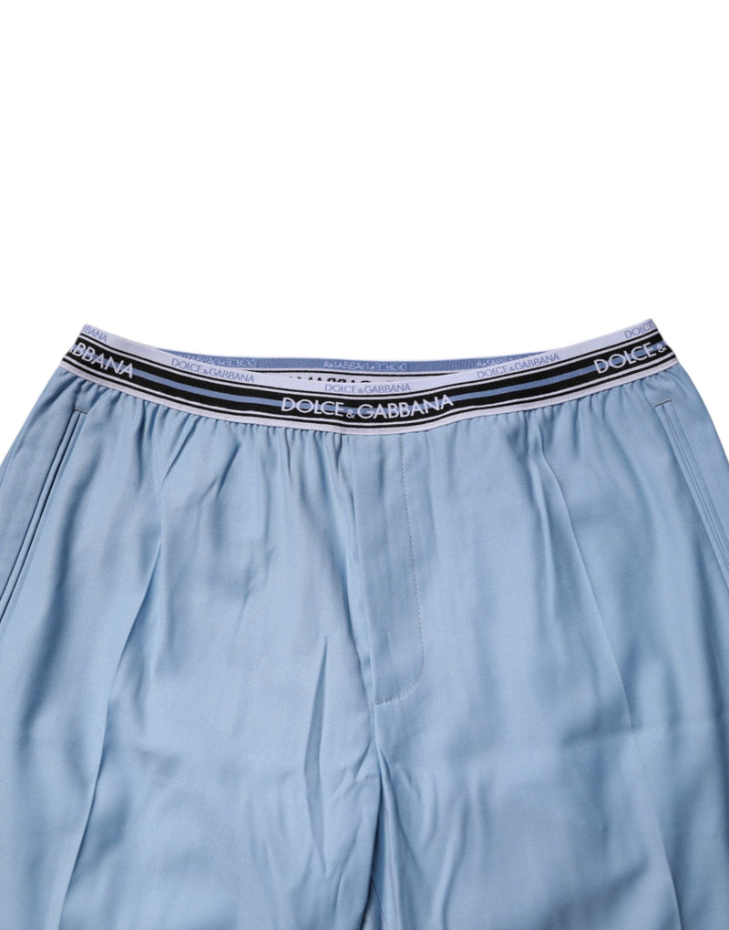 Blue Cotton Stretch Chino Pants Dolce & Gabbana
