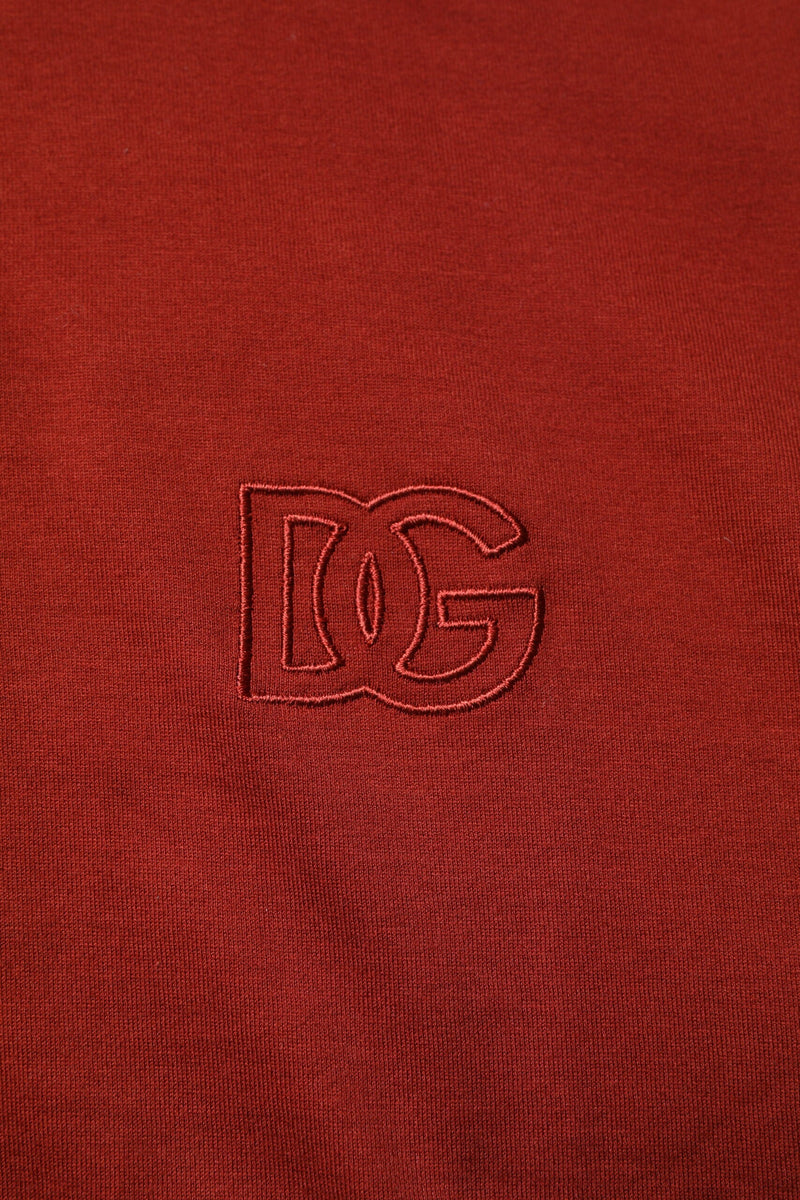 Red Cotton DG Logo Collared Men Polo T-shirt Dolce & Gabbana