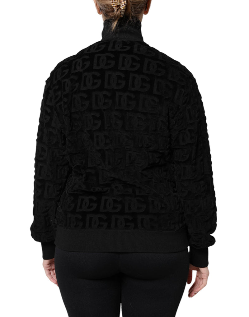 Black Logo Monogram Full Zip Bomber Jacket Dolce & Gabbana