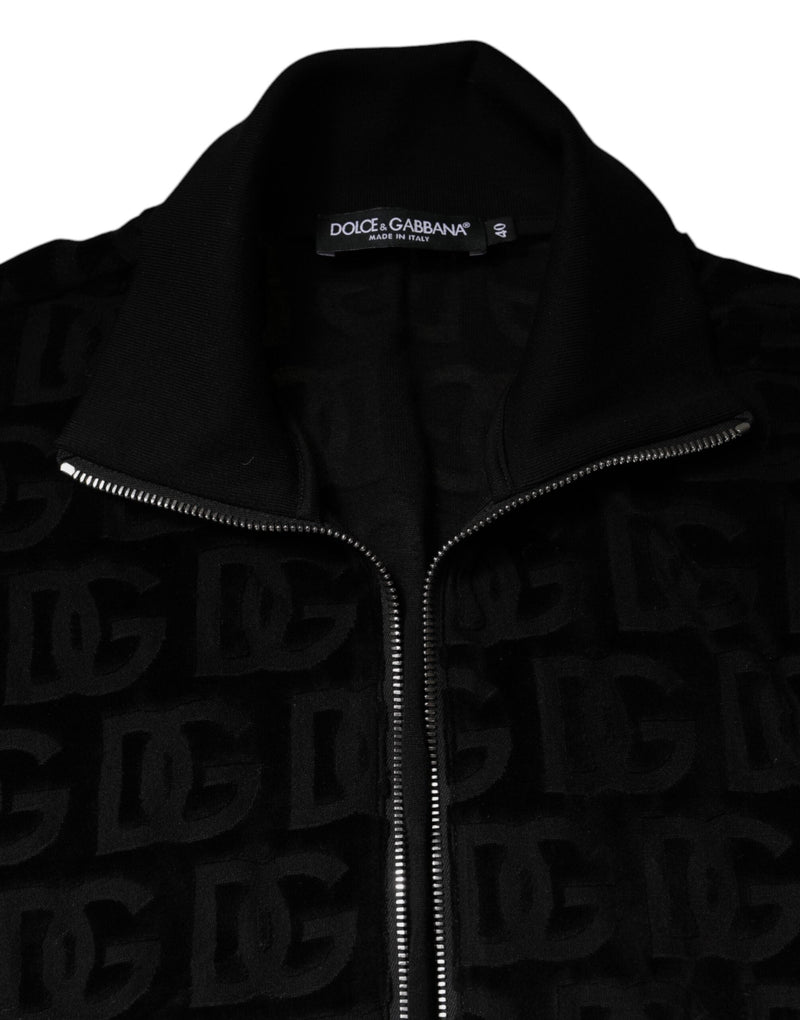 Black Logo Monogram Full Zip Bomber Jacket Dolce & Gabbana