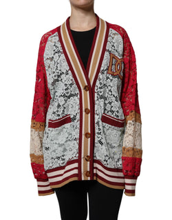 Multicolor Floral Lace Cardigan Sweater Dolce & Gabbana