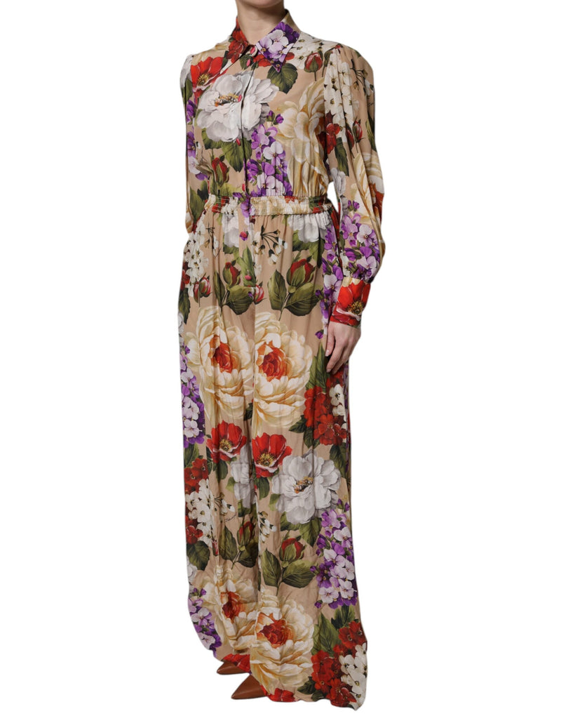 Multicolor Floral Wide Leg Jumpsuit Dress Dolce & Gabbana