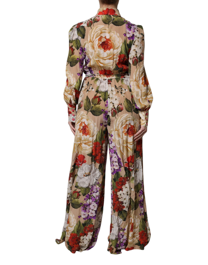 Multicolor Floral Wide Leg Jumpsuit Dress Dolce & Gabbana