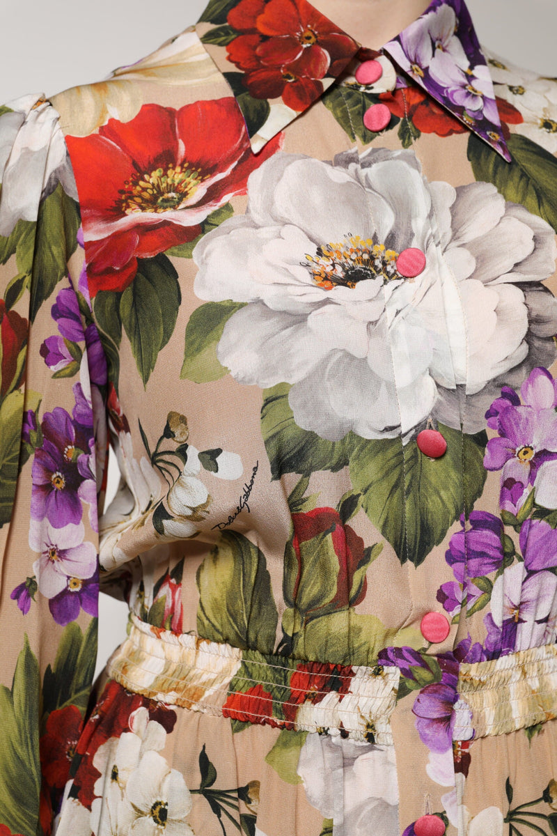 Multicolor Floral Wide Leg Jumpsuit Dress Dolce & Gabbana