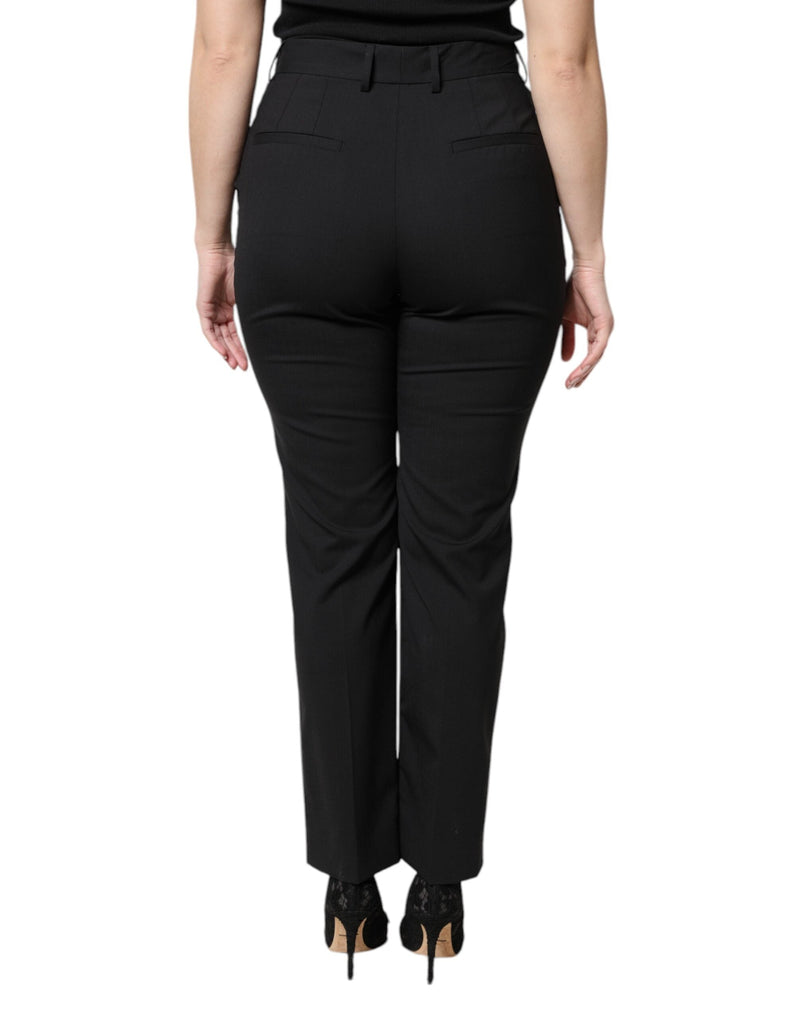 Black Polyester High Waist Dress Pants Dolce & Gabbana