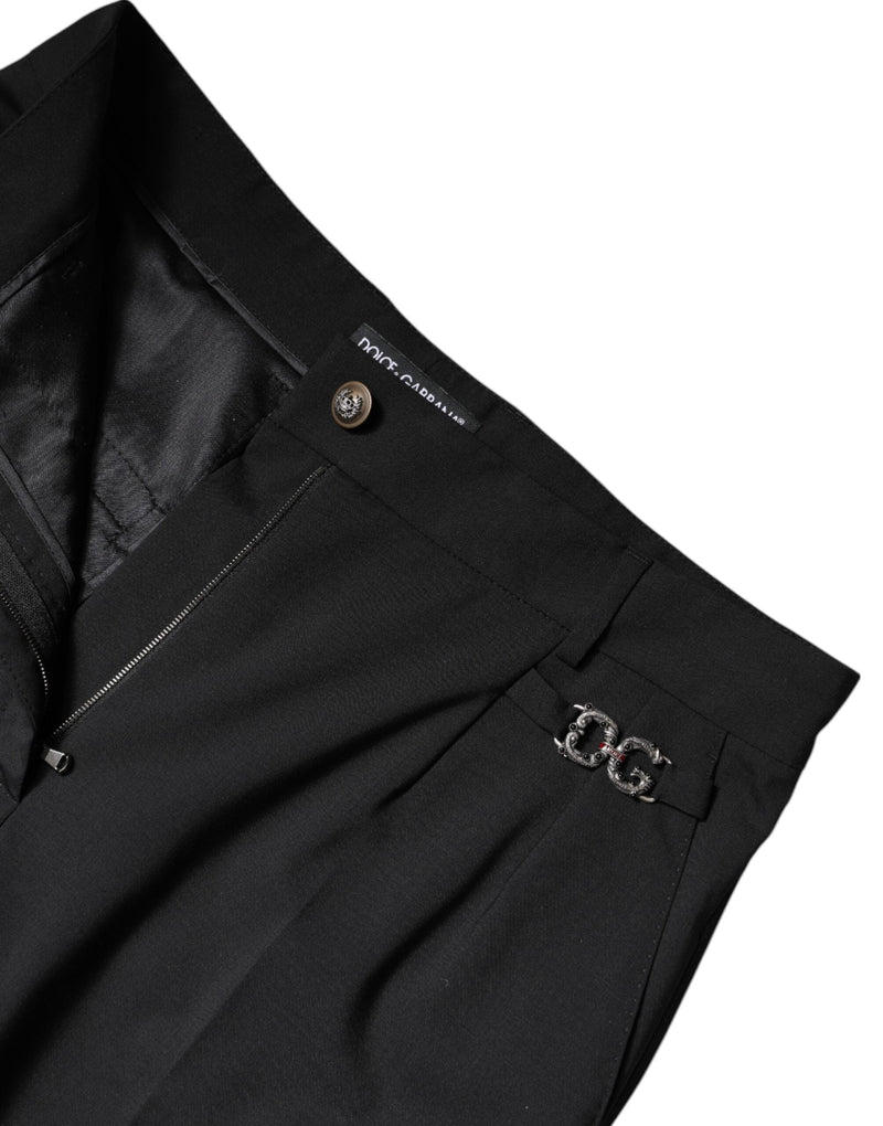 Black Polyester High Waist Dress Pants Dolce & Gabbana