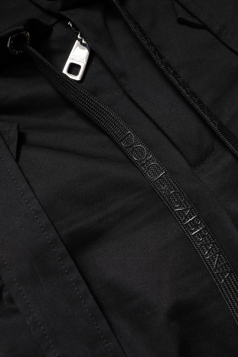 Black Cotton High Waist Cargo Pants Dolce & Gabbana