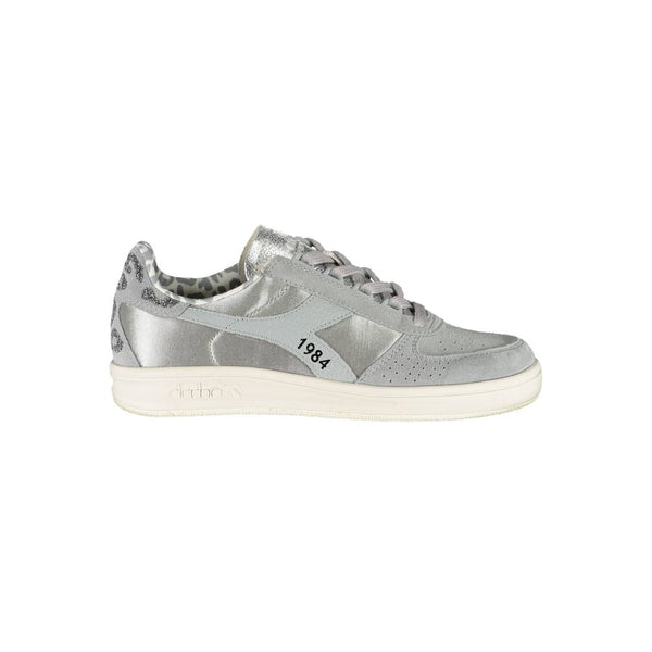 Gray Leather Women Sneaker Diadora