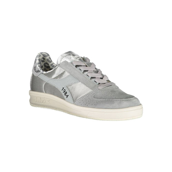 Gray Leather Women Sneaker Diadora