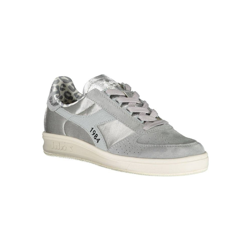 Gray Leather Women Sneaker Diadora