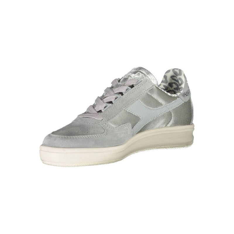 Gray Leather Women Sneaker Diadora