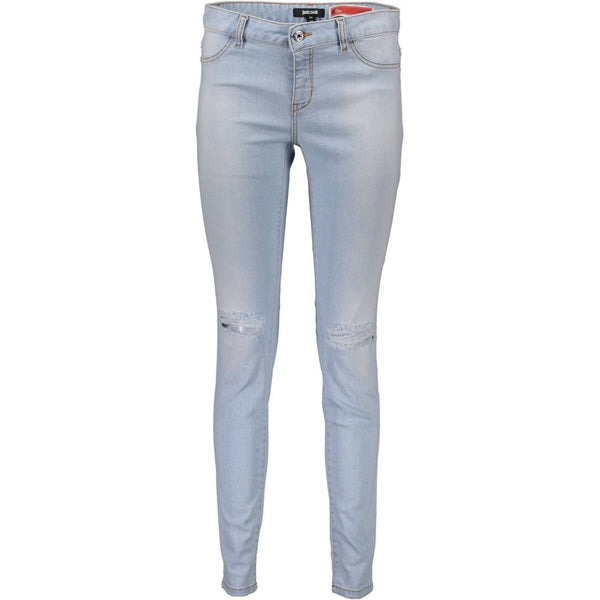 Light Blue Cotton Women Jeans Just Cavalli