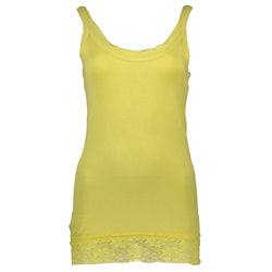 Yellow Cotton Womens Tank with Lace Detail Silvian Heach