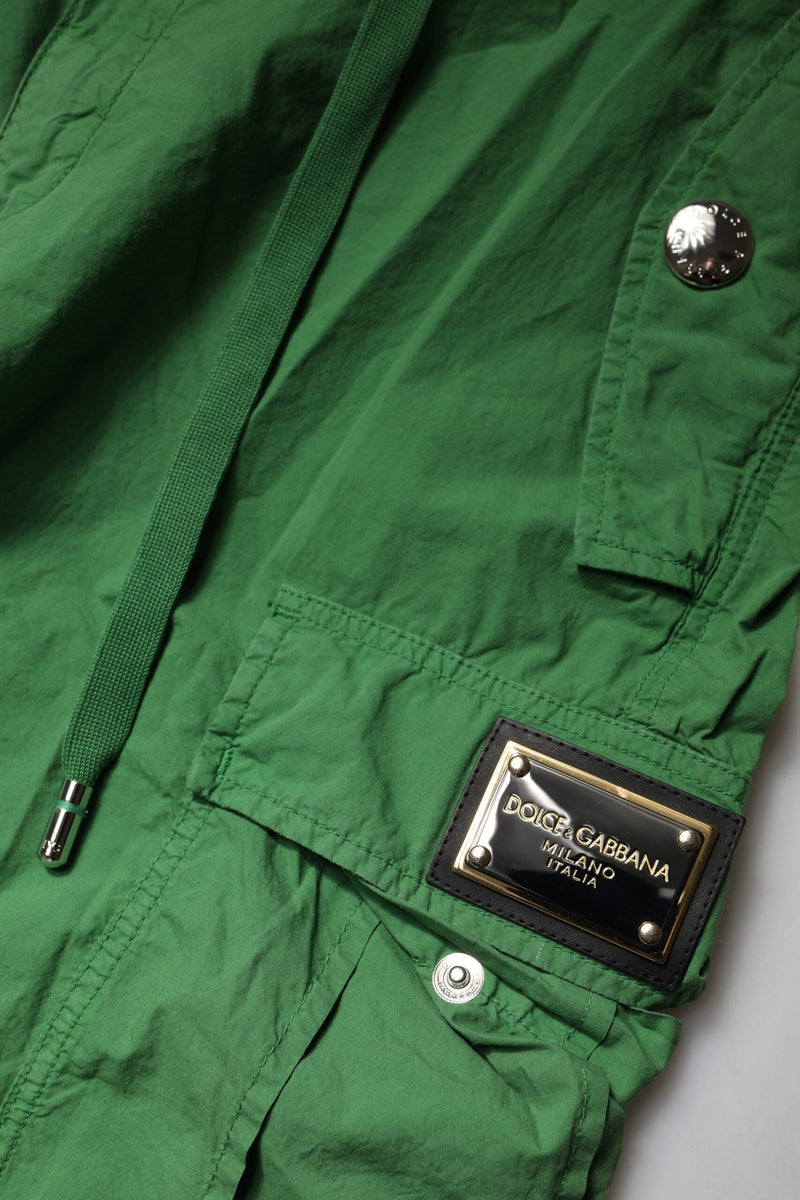 Green Cotton High Waist Cargo Pants Dolce & Gabbana
