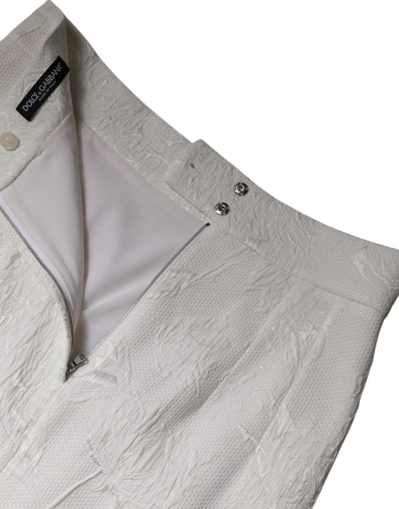 White High Waist Knee Length Pencil Skirt Dolce & Gabbana