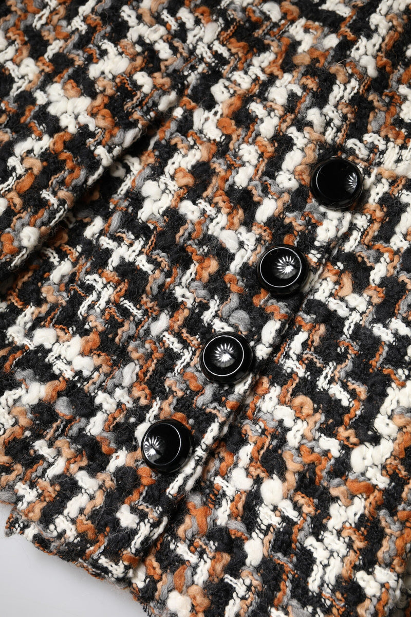 Multicolor High Waist Tartan Tweed Mini Skirt Dolce & Gabbana