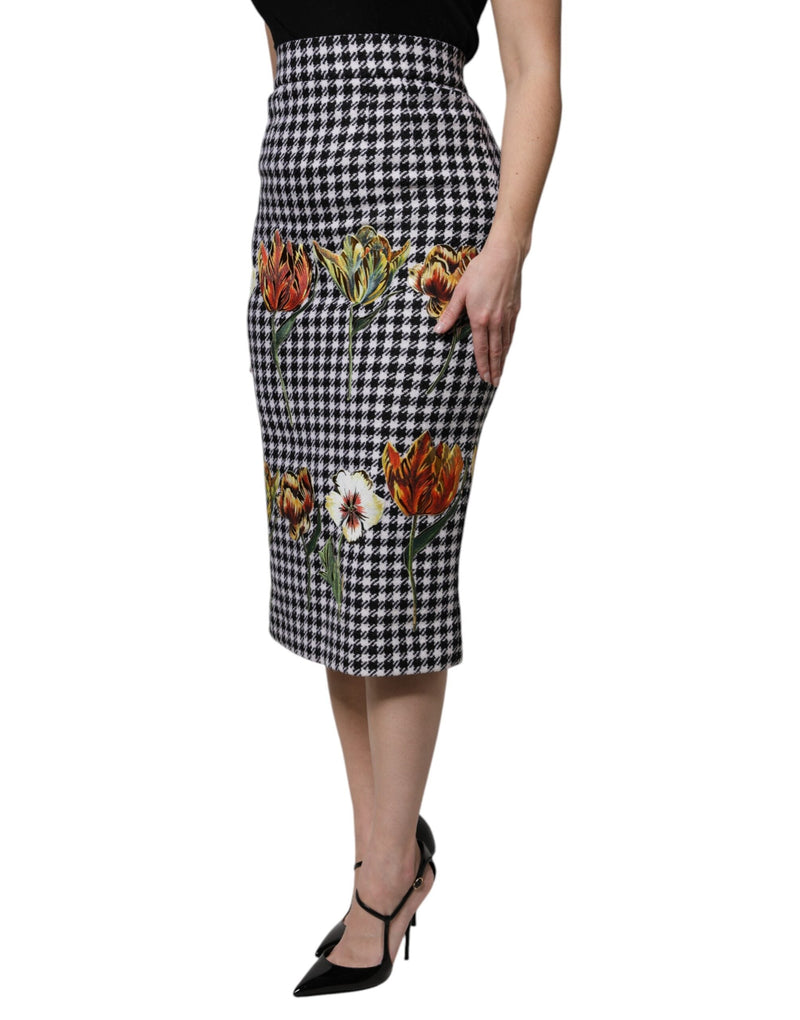 Multicolor Floral Print High Waist Pencil Cut Skirt Dolce & Gabbana