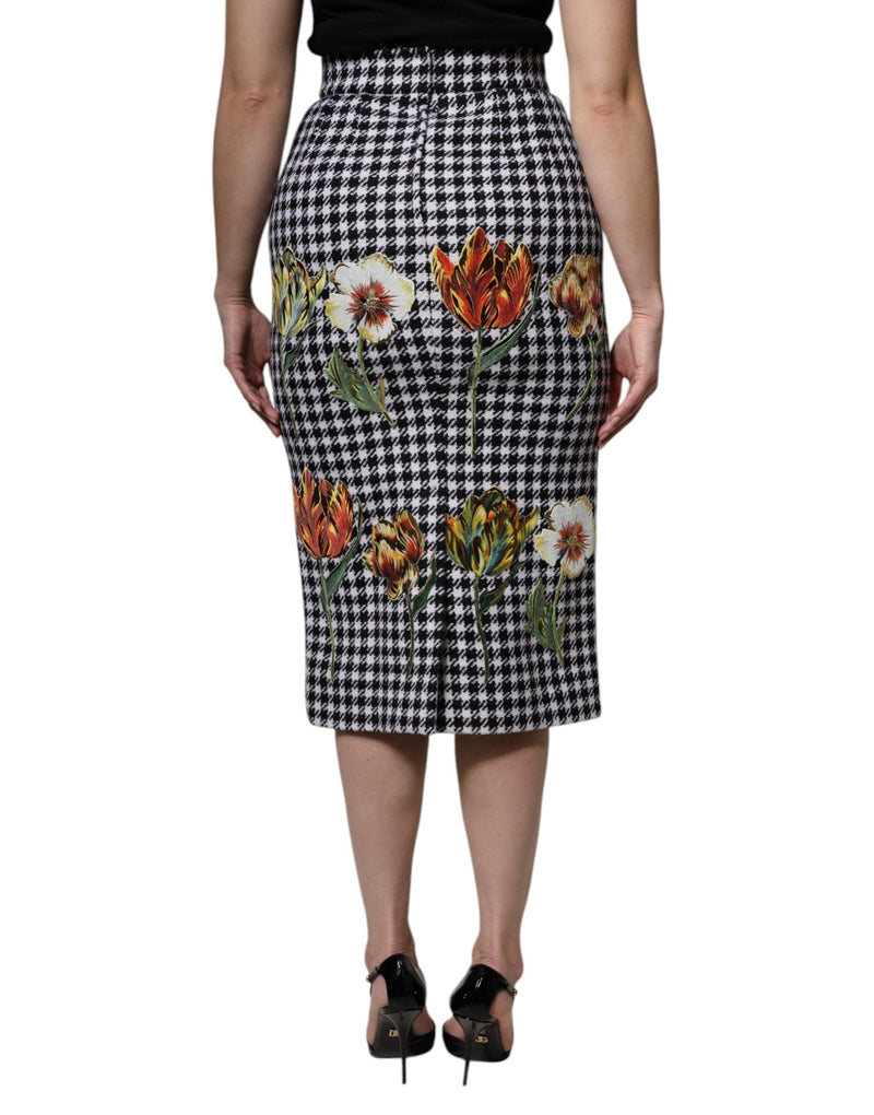 Multicolor Floral Print High Waist Pencil Cut Skirt Dolce & Gabbana