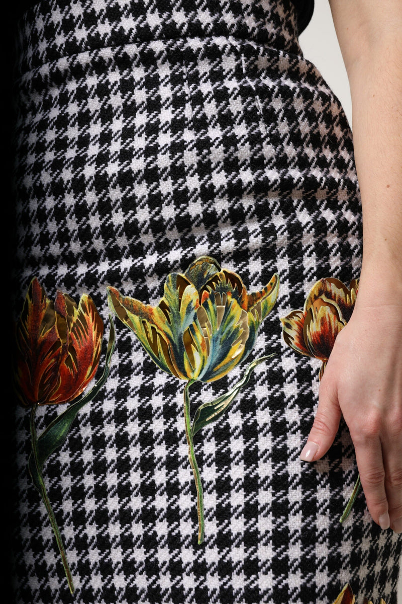 Multicolor Floral Print High Waist Pencil Cut Skirt Dolce & Gabbana
