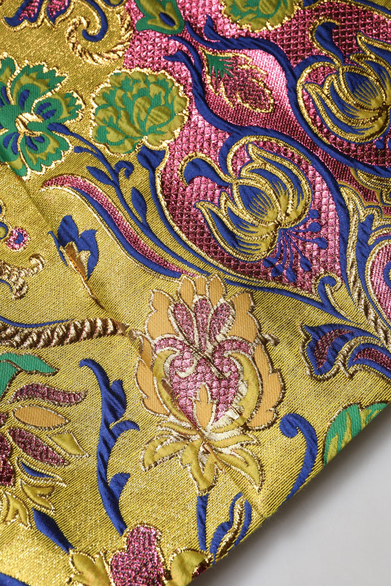 Multicolor Floral Jacquard Mid Waist Mini Skirt Dolce & Gabbana