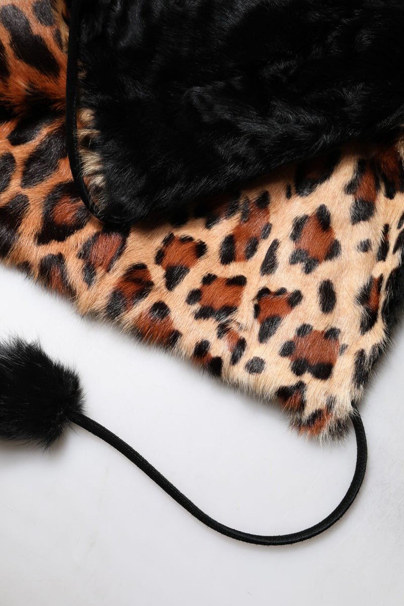 Black Lamb Fur Short Women Coat Jacket Dolce & Gabbana
