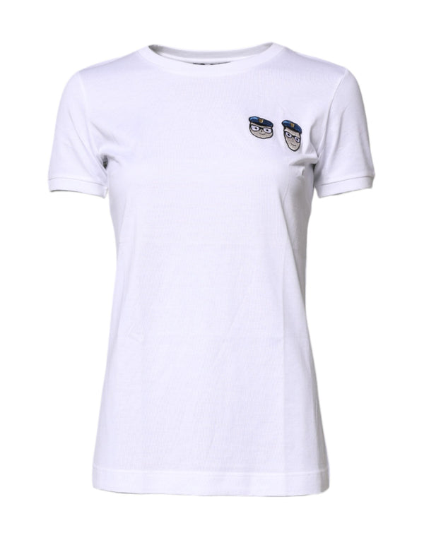 White #DGFamily Cotton Crew Neck T-shirt Dolce & Gabbana