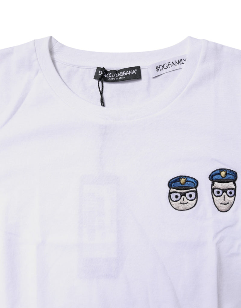 White #DGFamily Cotton Crew Neck T-shirt Dolce & Gabbana