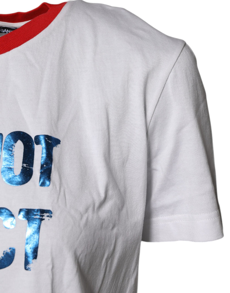 White Graphic Print Cotton Crew Neck T-shirt Dolce & Gabbana