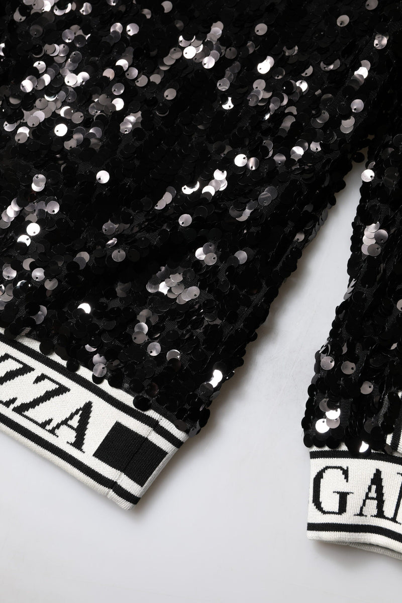 Black DG Queen Sequin Pullover Sweater Dolce & Gabbana