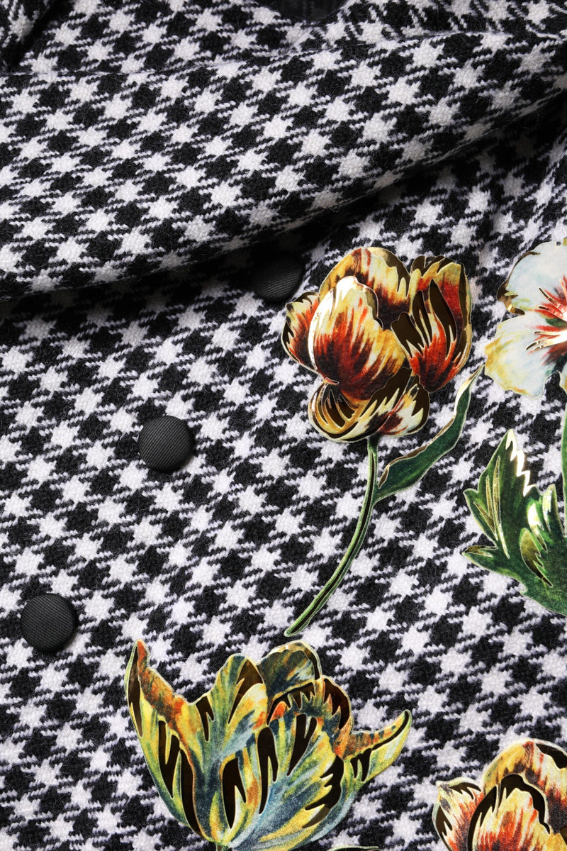 Black White Monochrome Patterned Floral Cape Jacket Dolce & Gabbana