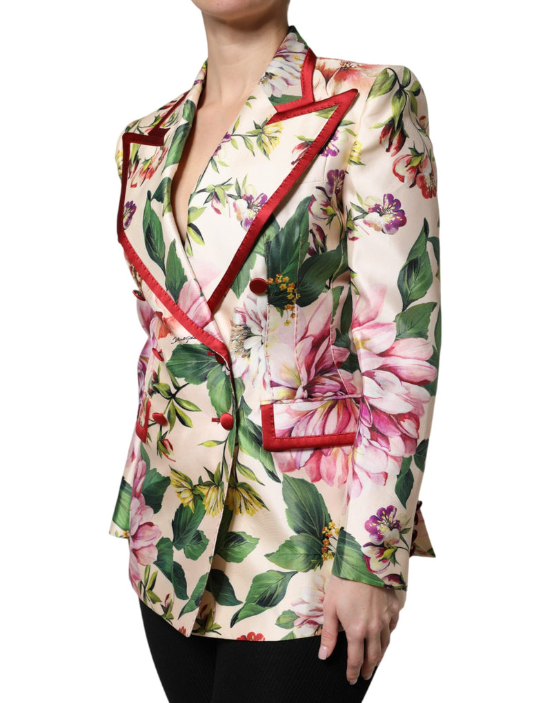 Multicolor Floral Double Breasted Jacket Dolce & Gabbana