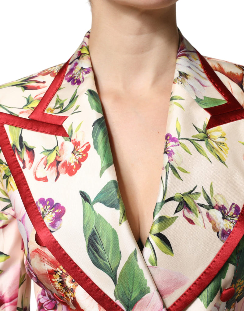 Multicolor Floral Double Breasted Jacket Dolce & Gabbana