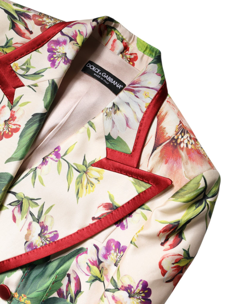 Multicolor Floral Double Breasted Jacket Dolce & Gabbana
