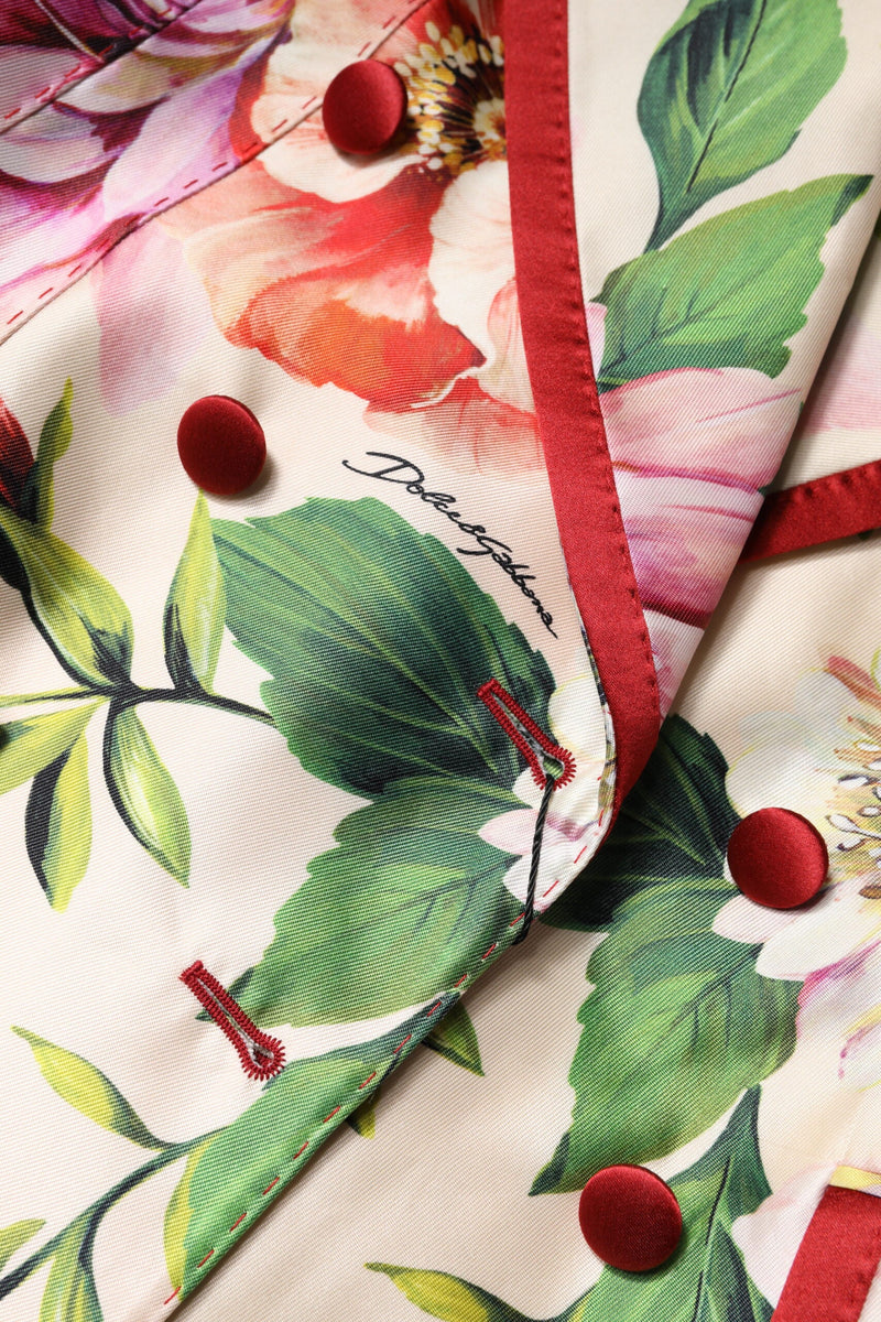 Multicolor Floral Double Breasted Jacket Dolce & Gabbana