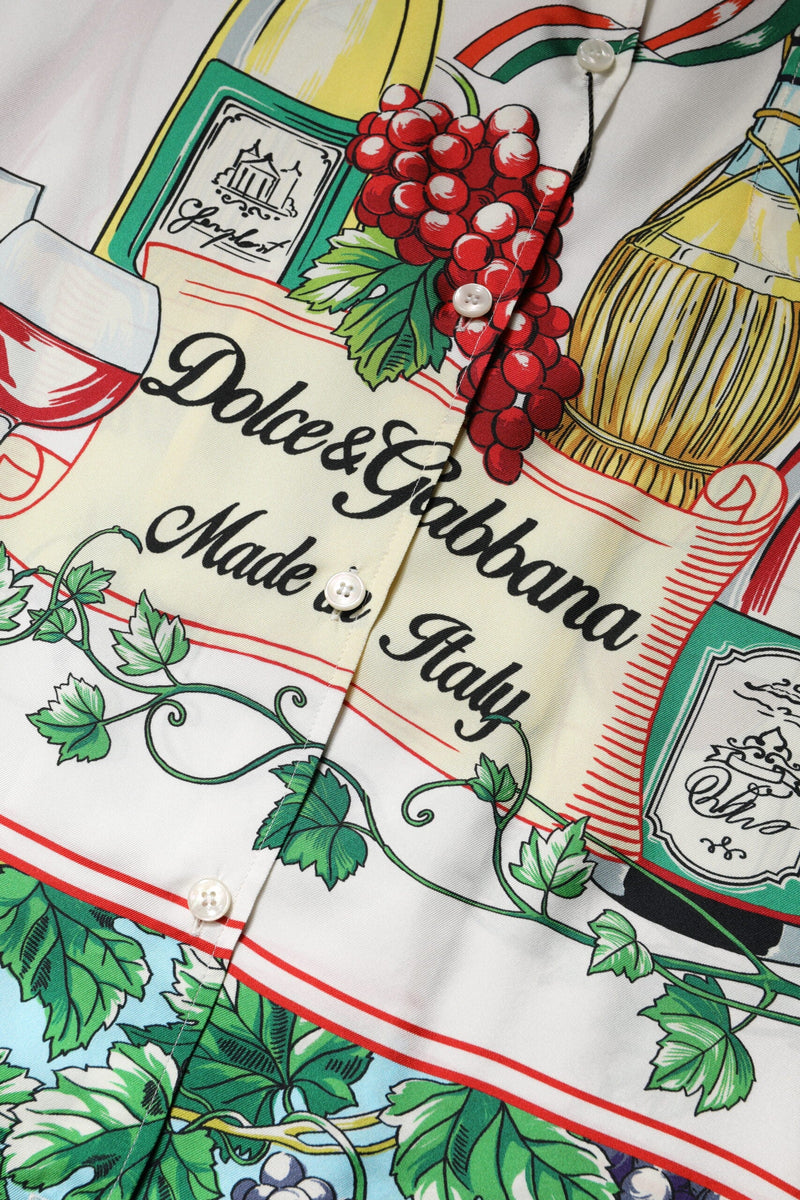 Multicolor Short Sleeve Silk Food Shirt Top Dolce & Gabbana