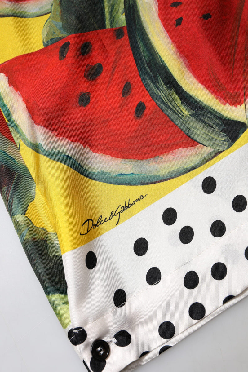 Multicolor Watermelon Collared Shirt Top Dolce & Gabbana