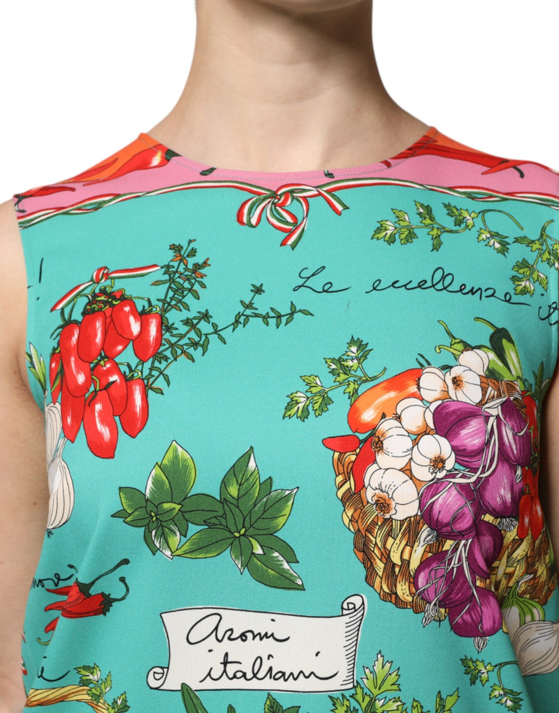 Multicolor Floral Silk Sleeveless Tank Top Dolce & Gabbana