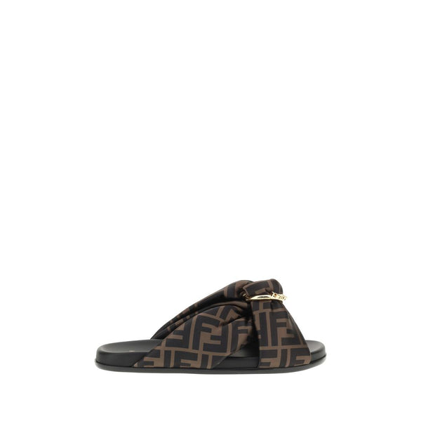 Satin Slide Sandals Fendi