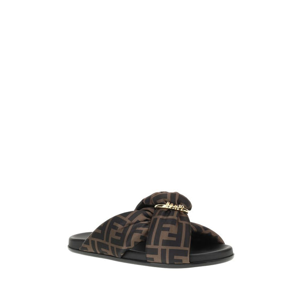 Satin Slide Sandals Fendi