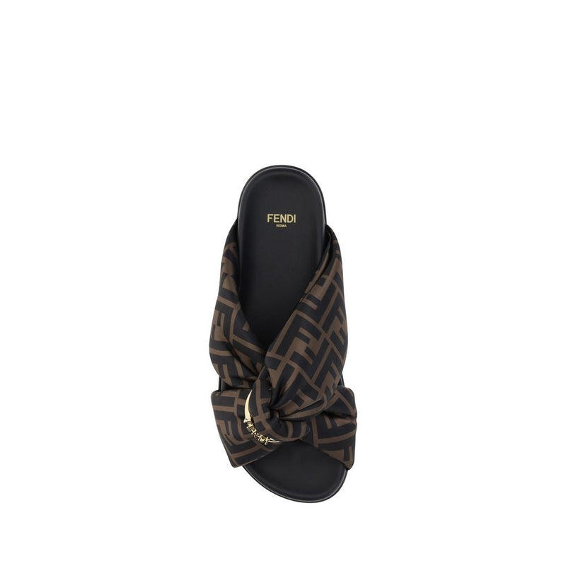 Satin Slide Sandals Fendi