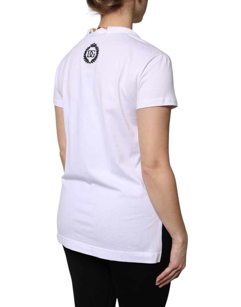 White Necklace Cotton Short Sleeve T-shirt Dolce & Gabbana