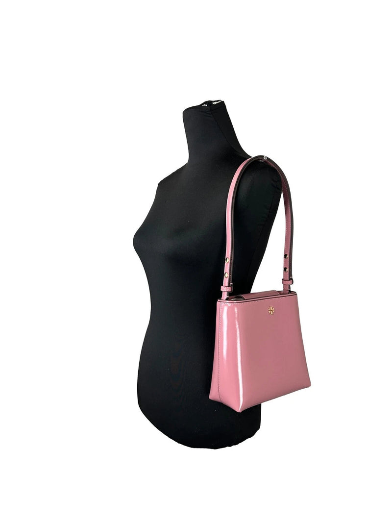 Patent Emerson Small Bucket Bag Purse Pink Tory Burch
