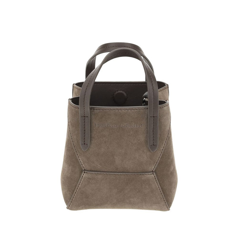 Suede Shoulder Bag Brunello Cucinelli