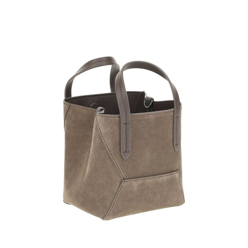 Suede Shoulder Bag Brunello Cucinelli
