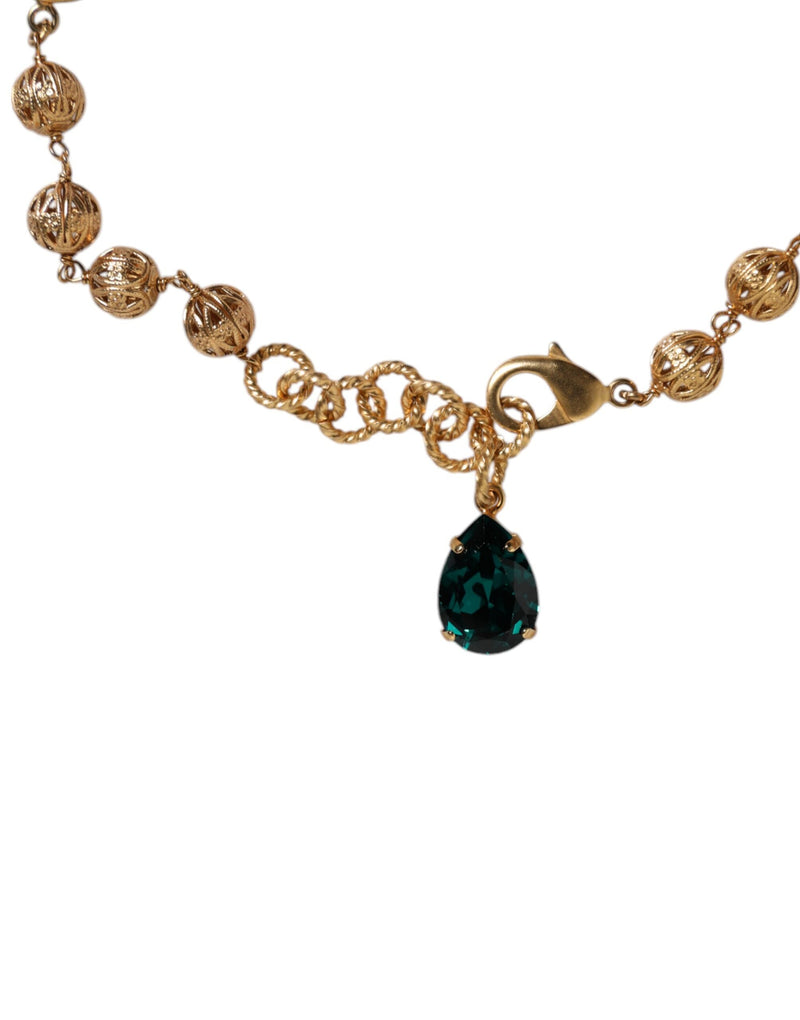 Multicolor Whimsical Face Charm Pendant Beaded Necklace Dolce & Gabbana