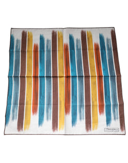 Multicolor Stripes Cotton Square Foulard Scarf Dolce & Gabbana