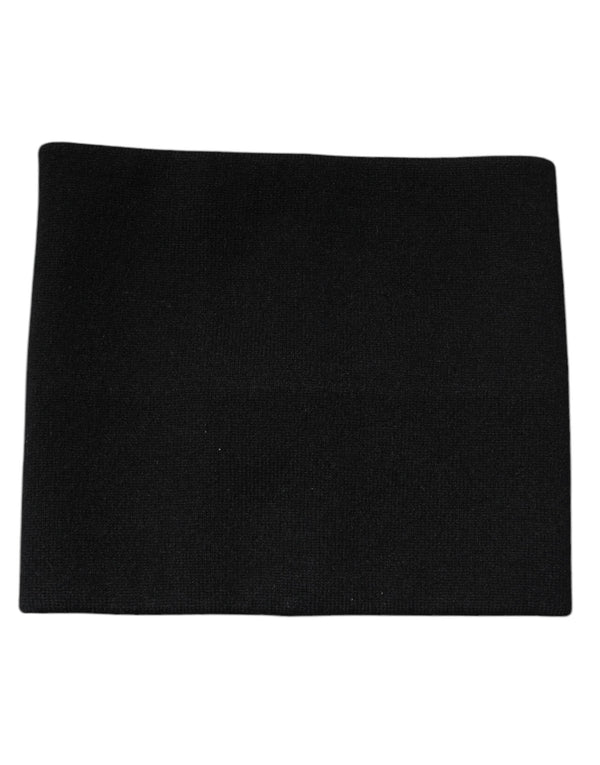 Black Cashmere Knitted Square Handkerchief Scarf Dolce & Gabbana